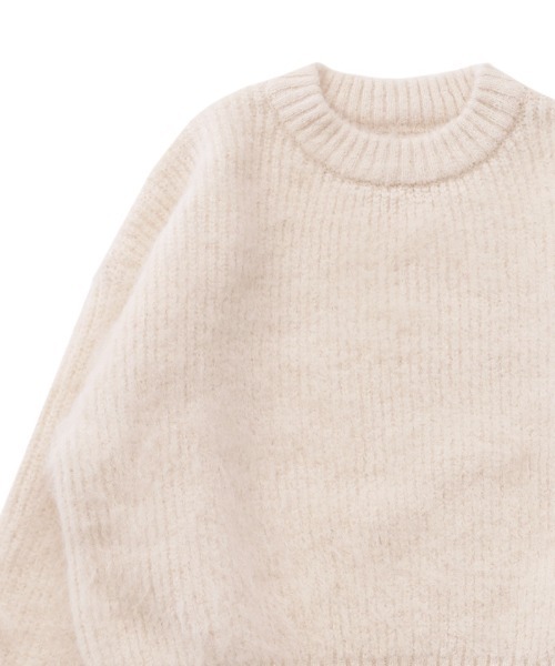 select MOCA by son（セレクトモカバイソン）の「ヘアリーショートニット（ニット/セーター・レディース・ホワイト/ブラウン/ブラック/ライトブラウン/グレー・FREE）」の13枚目の写真