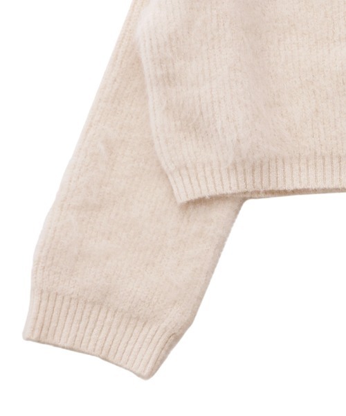 select MOCA by son（セレクトモカバイソン）の「ヘアリーショートニット（ニット/セーター・レディース・ホワイト/ブラウン/ブラック/ライトブラウン/グレー・FREE）」の11枚目の写真