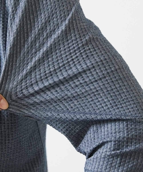 MK MICHEL KLEIN HOMME （エムケーミッシェルクランオム）の「【ゆったりサイズ／洗える】サッカーストライプフードカーディガン（カーディガン/ボレロ・メンズ・ブルー/クリアブルー/ダークネイビー・46/48）」の21枚目の写真