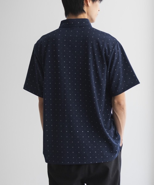 NAVY(ネイビー)の「【接触冷感 抗菌防臭 ドライ】小紋柄カットポロシャツ(ポロシャツ・メンズ・オフホワイト/ネイビー・XL/L/M/S)」の12枚目の写真