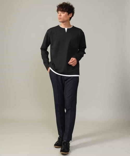 a.v.v（アーヴェヴェ）の「【ストレッチ】スマートシャンブレースラックス（その他パンツ・メンズ・ブラック/ネイビー/チャコールグレー・46/48/44）」の11枚目の写真