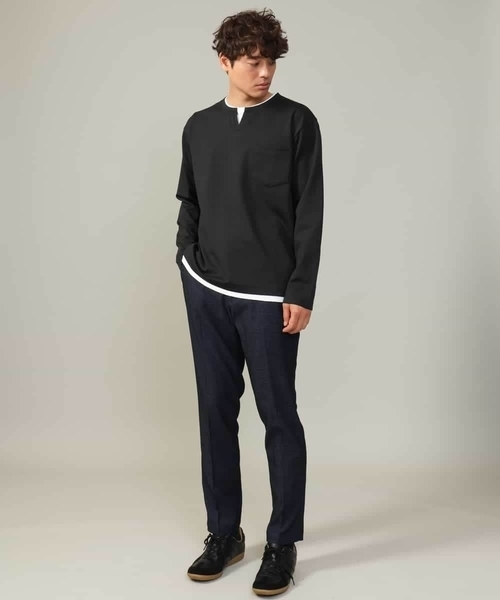 a.v.v（アーヴェヴェ）の「【ストレッチ】スマートシャンブレースラックス（その他パンツ・メンズ・ブラック/ネイビー/チャコールグレー・46/48/44）」の12枚目の写真