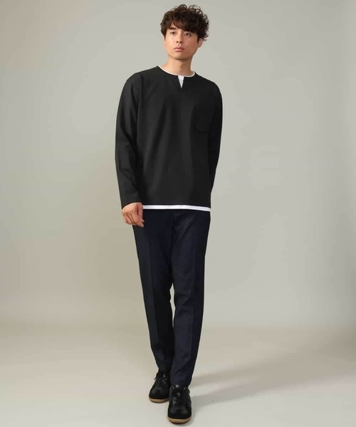 a.v.v（アーヴェヴェ）の「【ストレッチ】スマートシャンブレースラックス（その他パンツ・メンズ・ブラック/ネイビー/チャコールグレー・46/48/44）」の13枚目の写真