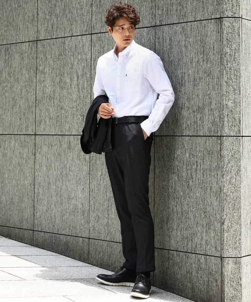 a.v.v（アーヴェヴェ）の「【ストレッチ】スマートシャンブレースラックス（その他パンツ・メンズ・ブラック/ネイビー/チャコールグレー・46/48/44）」の14枚目の写真