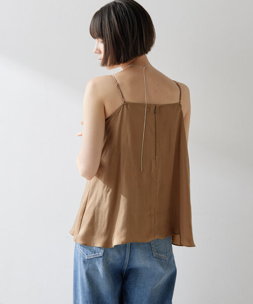 Whim Gazette（ウィムガゼット）の「サテンキャミソール（キャミソール・レディース・ブラウン/ブラック・FREE）」の9枚目の写真