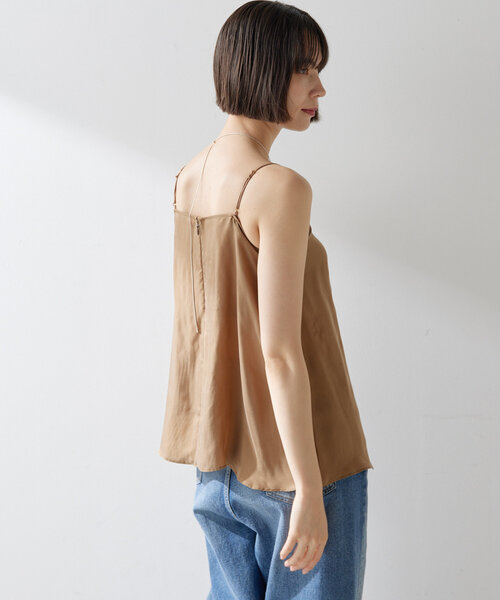 Whim Gazette（ウィムガゼット）の「サテンキャミソール（キャミソール・レディース・ブラウン/ブラック・FREE）」の5枚目の写真