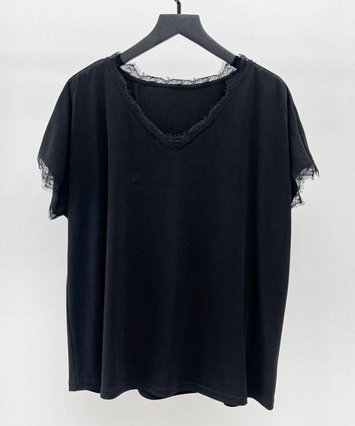 SAISON DE PAPILLON(セゾンドパピヨン)の「ゆったりドルマンスリーブTシャツ(Tシャツ/カットソー・レディース・ブルー/ブラック/ホワイト/パープル/ベージュ・L/M/S)」の21枚目の写真