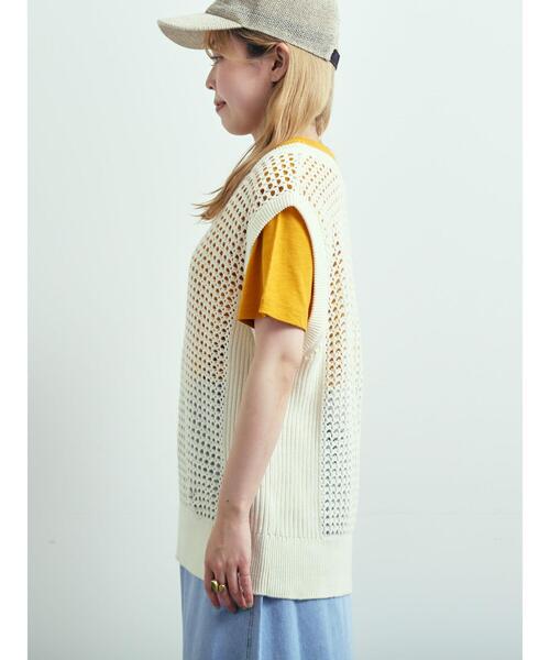 SM2（エスエムツー）の「メッシュニットVネックベスト（ベスト・レディース・オフホワイト/ブラック/グリーン・F）」の20枚目の写真