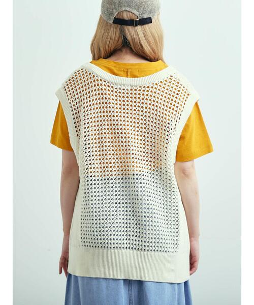 SM2（エスエムツー）の「メッシュニットVネックベスト（ベスト・レディース・オフホワイト/ブラック/グリーン・F）」の21枚目の写真