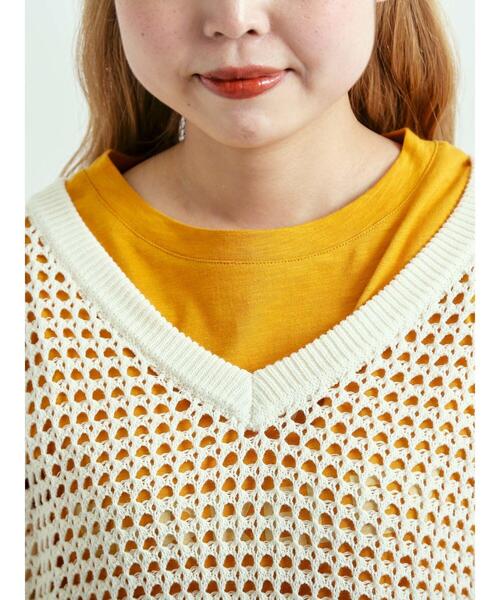 SM2（エスエムツー）の「メッシュニットVネックベスト（ベスト・レディース・オフホワイト/ブラック/グリーン・F）」の22枚目の写真