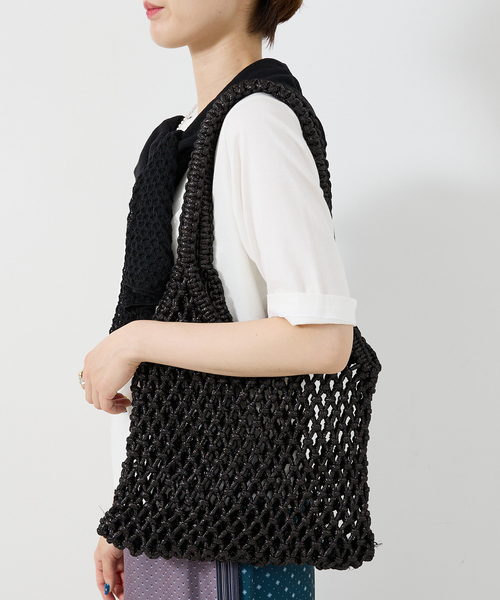 The Bagmati（ザバグマティ）の「【The Bagmati】 ラメメッシュバッグ（かごバッグ・レディース・シルバー/ブラック/ゴールド・フリー）」の6枚目の写真