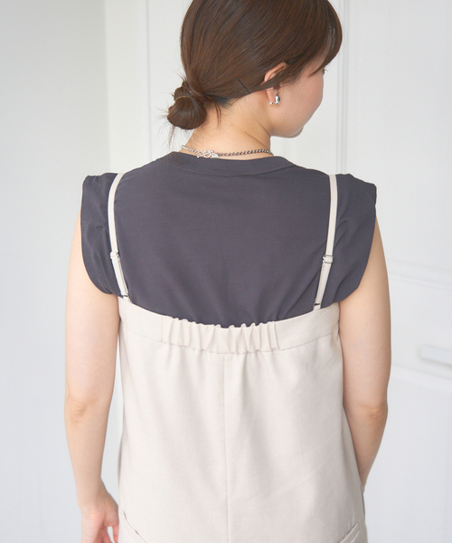 IENA（イエナ）の「リネン混オールインワン（つなぎ/オールインワン・レディース・ベージュ/ブラック・36/38）」の3枚目の写真