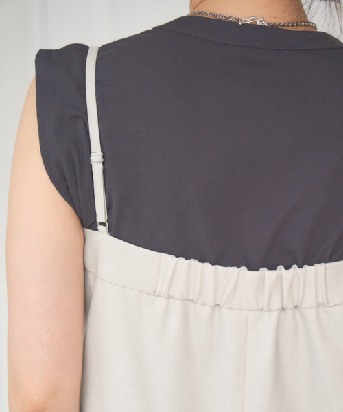 IENA（イエナ）の「リネン混オールインワン（つなぎ/オールインワン・レディース・ベージュ/ブラック・36/38）」の5枚目の写真