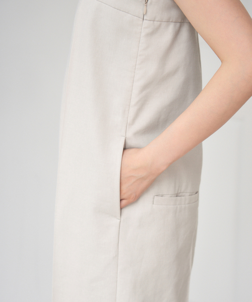 IENA（イエナ）の「リネン混オールインワン（つなぎ/オールインワン・レディース・ベージュ/ブラック・36/38）」の6枚目の写真