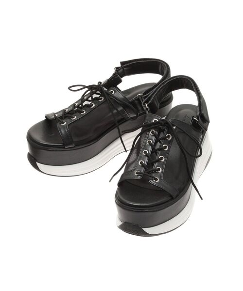 dazzlin(ダズリン)の「スニーカーアツゾコサンダル(サンダル・レディース・ブラック/オフホワイト・MEDIUM/LARGE)」の11枚目の写真