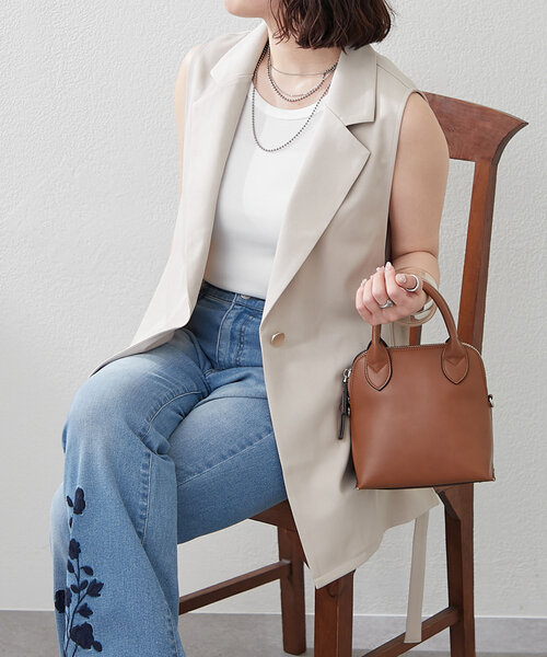 Aimeine ジレ ベージュ 新品未使用品 セットアップ対応】チュール切替ベスト(ベスト・ジレ) | al'aise