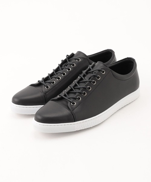 MONSIEUR NICOLE（ムッシュニコル）の「スムースレザースニーカー（スニーカー・メンズ・ホワイト/ブラック・25.5cm/26.5cm/27.5cm）」の2枚目の写真