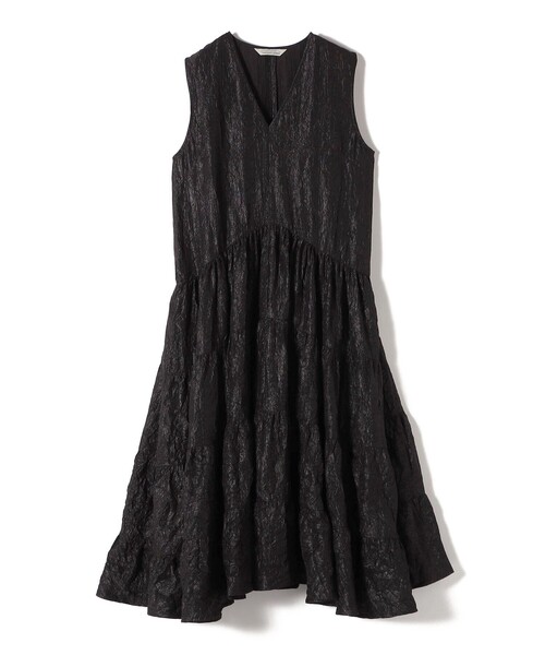 TORRAZZODONNA ブラックノースリーブ TORRAZZO DONNA:〈手洗い可能〉ティアード ノースリーブ ワンピース