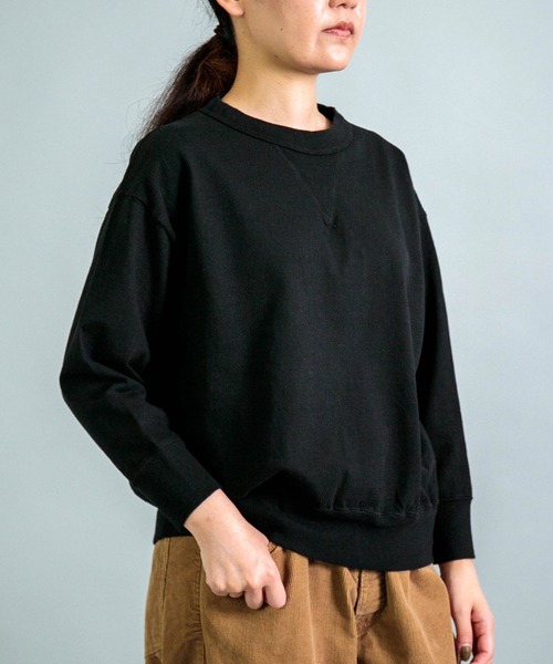 OMNIGOD（オムニゴッド）の「[OMNIGOD womens / オムニゴッド] ８/天竺 マニッシュトレーナー（スウェット・レディース・アイボリー/ブラック/グレー・FREE）」の9枚目の写真