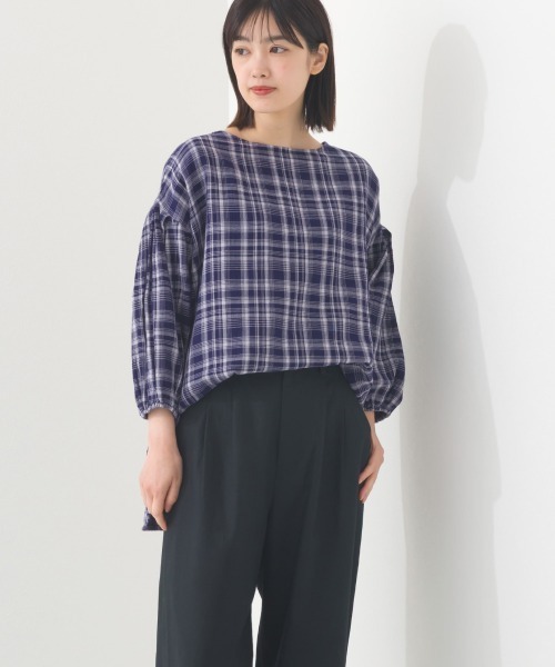 OMNES（オムネス）の「ダブルガーゼボリューム袖プルオーバー（Tシャツ/カットソー・レディース・ライム/ホワイト/ネイビー系/ブラック・FREE）」の20枚目の写真