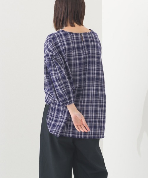 OMNES（オムネス）の「ダブルガーゼボリューム袖プルオーバー（Tシャツ/カットソー・レディース・ライム/ホワイト/ネイビー系/ブラック・FREE）」の22枚目の写真