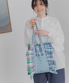 フリルバッグ　チェック　グリーン　ブルー　フリル　トートバッグ　ハンドメイド 71YOwCbjPiL._UF350,350_QL50_.jpg