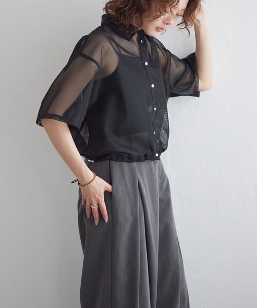 ブラウス シャツ 裾ドロストBL レディース notch.（ファッション） ブラウス シャツ 裾ドロストシャツ