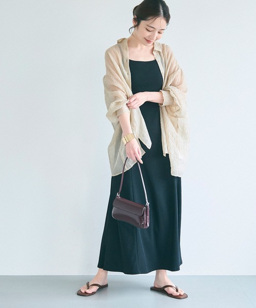 coca（coca）（コカ）の「シアービッグシャツ（シャツ/ブラウス・レディース・カーキ/ライトベージュ/グレイッシュベージュ/ブラック・S/L/M）」の14枚目の写真