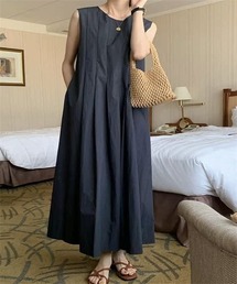 フロントタックロングワンピース