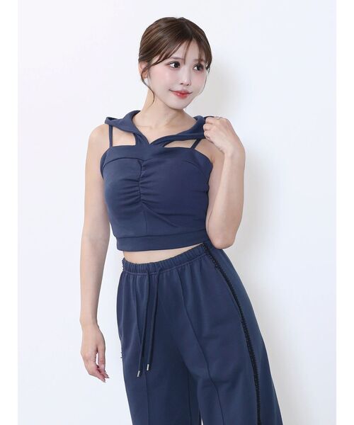 EATME(イートミー)の「フーディーベアTOP(キャミソール・レディース・グレー/ブラック/ネイビー・FREE)」の14枚目の写真