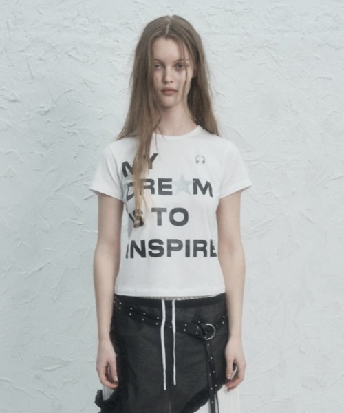 SETUPEXE（セットアップイーエックスイー）の「DRE★M PIERCING TOP（Tシャツ/カットソー・レディース・ブラック/ホワイト・フリー）」の2枚目の写真