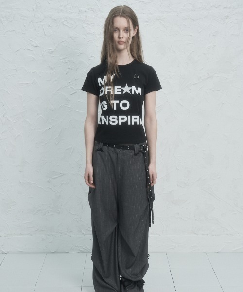 SETUPEXE（セットアップイーエックスイー）の「DRE★M PIERCING TOP（Tシャツ/カットソー・レディース・ブラック/ホワイト・フリー）」の3枚目の写真