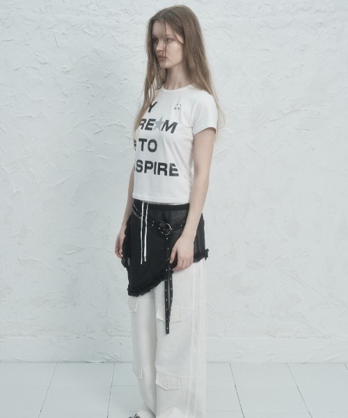 SETUPEXE（セットアップイーエックスイー）の「DRE★M PIERCING TOP（Tシャツ/カットソー・レディース・ブラック/ホワイト・フリー）」の6枚目の写真