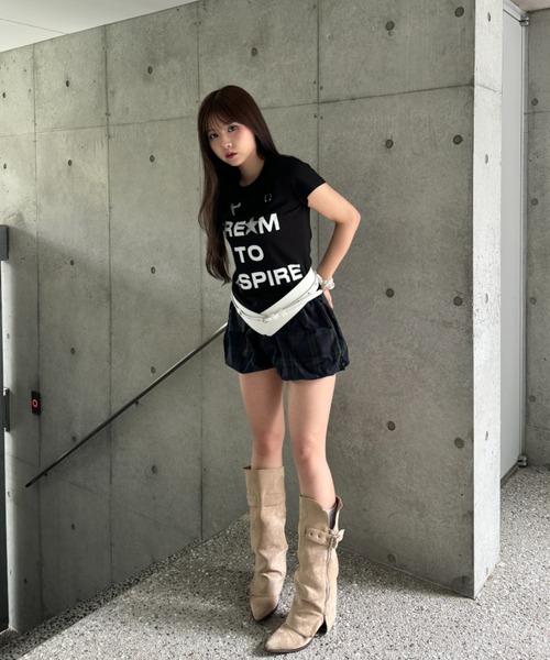 SETUP-EXE★韓国★人気★ DRE★M PIERCING TOP Tシャツ 2色 DRE☆M PIERCING TOP（Tシャツ/カットソー）｜SETUPEXE