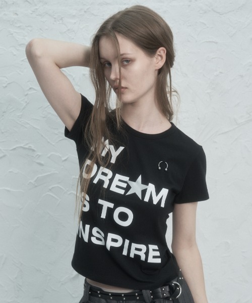 SETUPEXE（セットアップイーエックスイー）の「DRE★M PIERCING TOP（Tシャツ/カットソー・レディース・ブラック/ホワイト・フリー）」の12枚目の写真