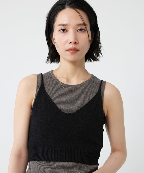 BABYLONE(バビロン)の「ブラトップニットセット(アンサンブル・レディース・オフホワイト/チャコール・フリー)」の17枚目の写真