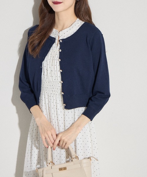 tシャツ 「ZOZO限定」パールお花ボタンバックフラワーレースカーディガン レディース ZOZO限定】パールお花ボタンバックフラワーレースカーディガン