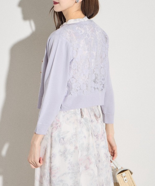 tシャツ 「ZOZO限定」パールお花ボタンバックフラワーレースカーディガン レディース ZOZO限定】パールお花ボタンバックフラワーレースカーディガン