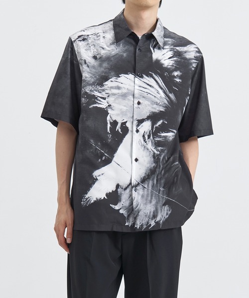 【TAAKK/ターク】SILK DRAWING S/S SHIRT サイズ2 TAAKK/ターク】別注Drawing S/S Shirt(シャツ/ブラウス