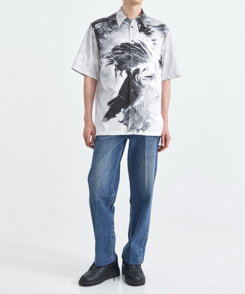 【TAAKK/ターク】SILK DRAWING S/S SHIRT サイズ2 TAAKK/ターク】別注Drawing S/S Shirt(シャツ/ブラウス