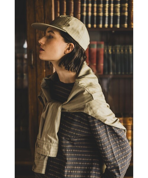 BEAMS PLUS（ビームスプラス）の「Trucker Cap Uniform Serge Pin Stripe（キャップ・メンズ・カーキ/グレー・ONE SIZE）」の3枚目の写真