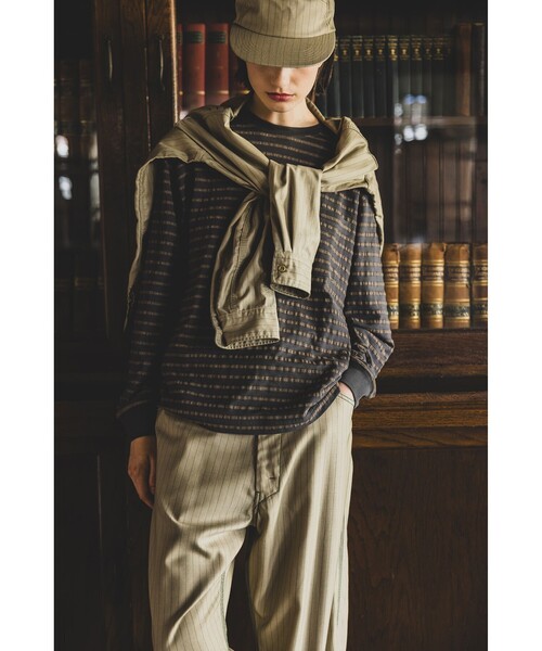 BEAMS PLUS（ビームスプラス）の「Trucker Cap Uniform Serge Pin Stripe（キャップ・メンズ・カーキ/グレー・ONE SIZE）」の4枚目の写真