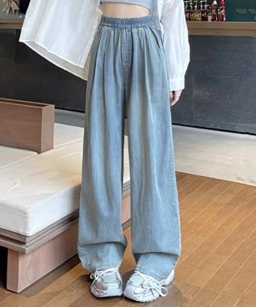 Ritzy(リッツィー)の「テンセル混ハイウエスト ワイドパンツ(その他パンツ・レディース・ホワイト/ブラック/ブルー・S/M/L)」の15枚目の写真