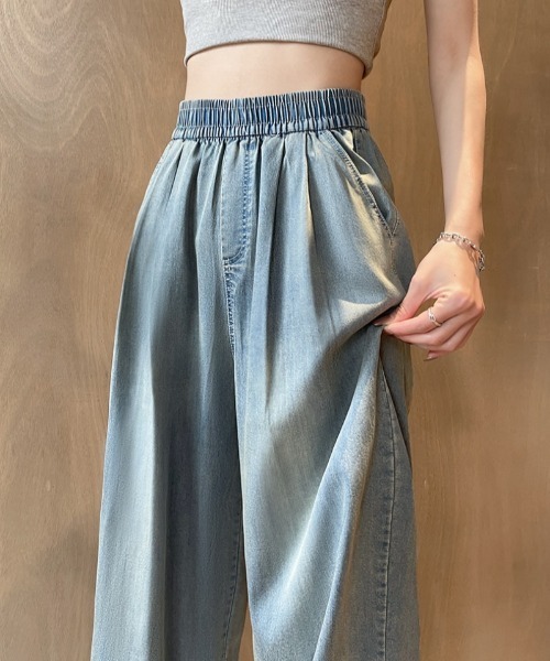 Ritzy(リッツィー)の「テンセル混ハイウエスト ワイドパンツ(その他パンツ・レディース・ホワイト/ブラック/ブルー・S/M/L)」の14枚目の写真