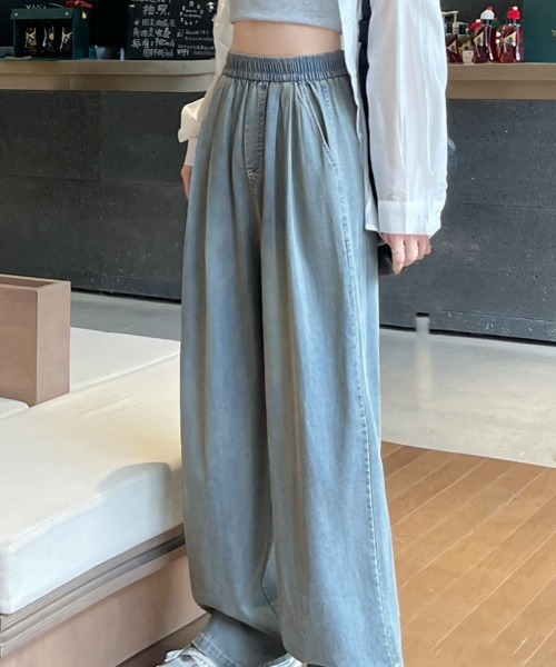 Ritzy(リッツィー)の「テンセル混ハイウエスト ワイドパンツ(その他パンツ・レディース・ホワイト/ブラック/ブルー・S/M/L)」の13枚目の写真