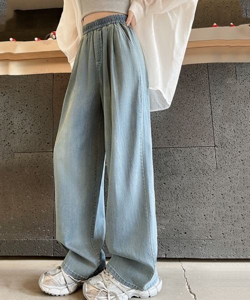 Ritzy(リッツィー)の「テンセル混ハイウエスト ワイドパンツ(その他パンツ・レディース・ホワイト/ブラック/ブルー・S/M/L)」の10枚目の写真