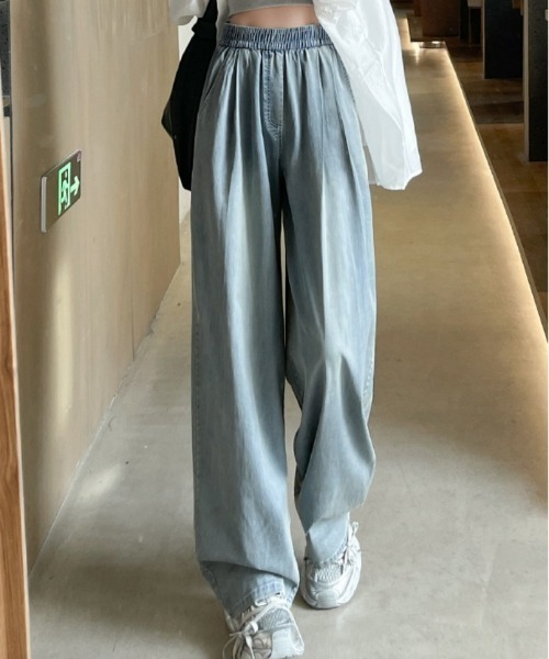 Ritzy(リッツィー)の「テンセル混ハイウエスト ワイドパンツ(その他パンツ・レディース・ホワイト/ブラック/ブルー・S/M/L)」の9枚目の写真