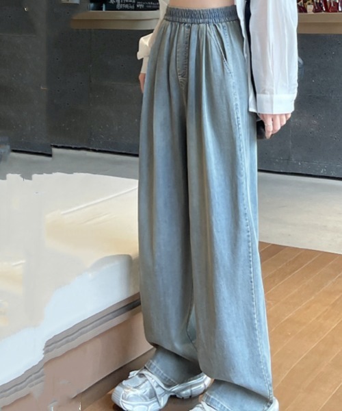 Ritzy(リッツィー)の「テンセル混ハイウエスト ワイドパンツ(その他パンツ・レディース・ホワイト/ブラック/ブルー・S/M/L)」の8枚目の写真