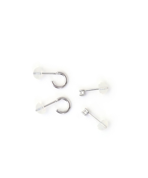 colleca la（コレカラ）の「[silver925]ミニフープピアスセット〈金属アレルギー対応〉（ピアス（両耳用）・レディース・シルバー/ゴールド・FREE）」の10枚目の写真
