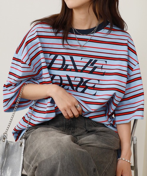 ROOPTOKYO（ループトウキョウ）の「マルチボーダーロゴプリントTシャツ 秋物 秋服 2026年秋冬（Tシャツ/カットソー・レディース・パープル/ネイビー・FREE）」の12枚目の写真
